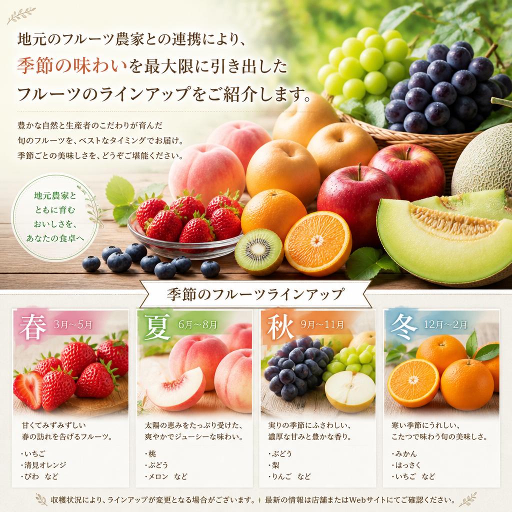 豊富なフルーツのラインナップ